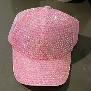 Pink Rhinestone Baseball Cap